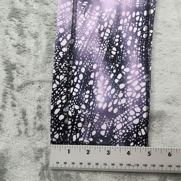 Champion Leggings Womens XS Purple Black DuoDry High Waist Crop Workout Yoga Gym - Picture 8 of 9